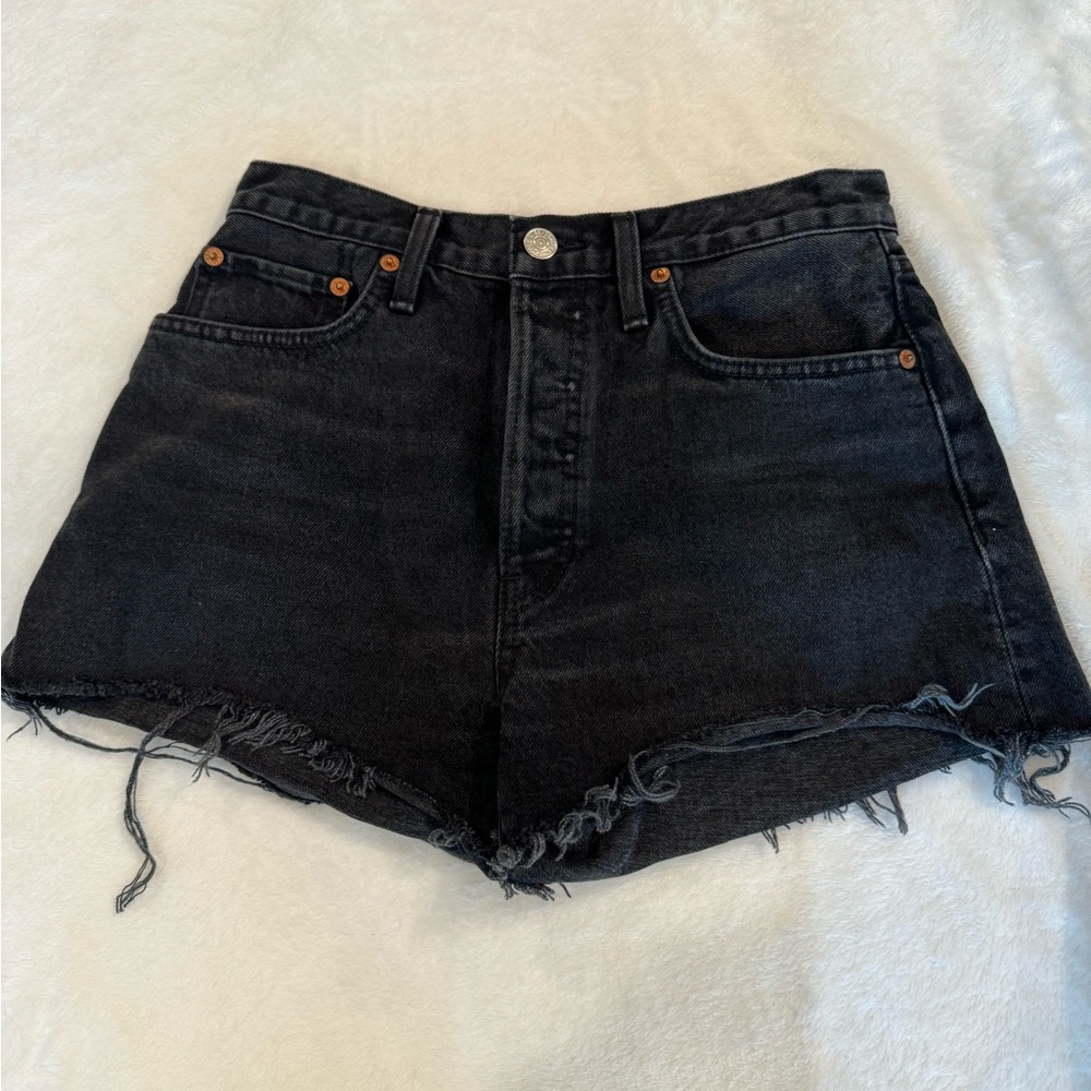 Black size 26 redone Jean shorts